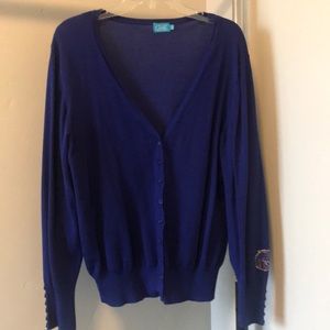 Cielo Blue Boise State bling cardigan 3xl